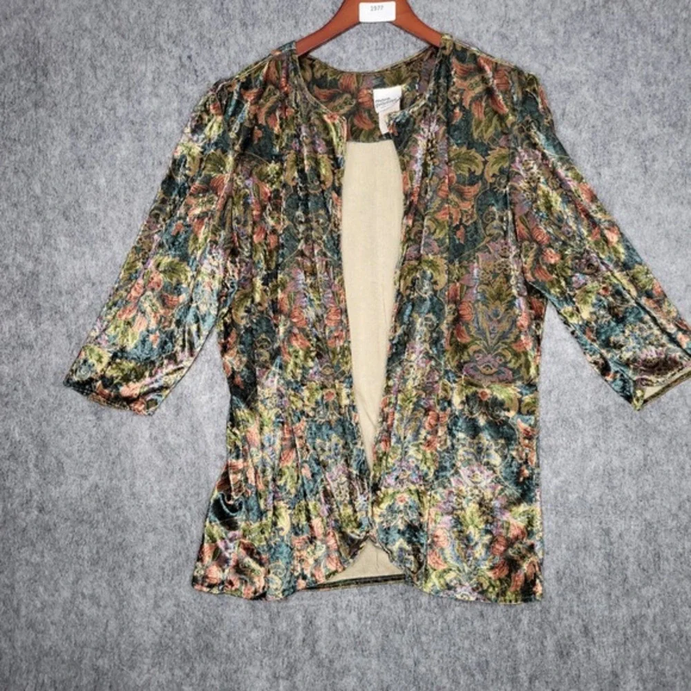 More Promises Women's‎ Velvet Floral Jacket Blazer 20W Made in USA Read